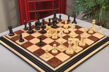 IMPERFECT - 4.4" Forever Imperial - GENUINE EBONY / BOXWOOD - Wood Chess Pieces