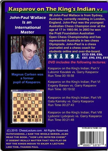 E-DVD Kasparov on the King’s Indian - 2 DVDs - Chess Lecture - Volume 115