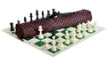 Quiver Chess Set Combination - Solid Plastic Regulation Pieces | Vinyl Chess Board | Quiver Bag