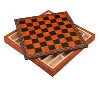 Compact Leatherette Cabinet Chess Board 1 1/8"