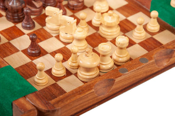 ULTIMATE WOODEN Magnetic Travel Chess Set - 7.5
