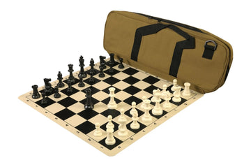 Deluxe Chess Set Combination and Single Weighted Regulation Pieces | Silicone Chess Board | Deluxe Bag