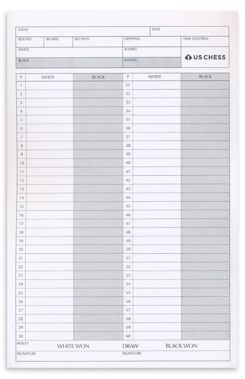 Chess Annotation Pads Chess Players Score Pad – US Chess Sales