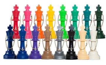 Plastic Chess Pieces Key Chains - Color King