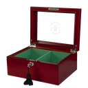Superior Chess Box - Red Burl - Glass Top