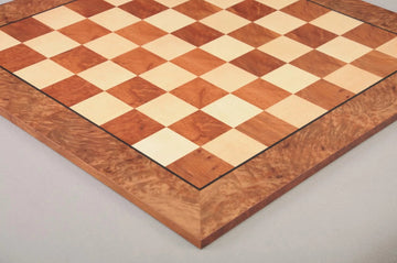 CLEARANCE - Camphor Burl and Maple Classic Traditional Chess Board - 2.5" Squares