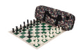 Deluxe Chess Set Combination and Triple Weighted Regulation Pieces | Vinyl Chess Board | Deluxe Bag