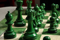 The Grandmaster Chess Set, Box, & Board Combination - Green Gilded