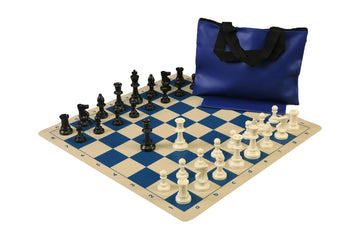 Standard Chess Set Combination with Silicone Chess Board - Single Weighted Regulation Pieces | Silicone Chess Board | Standard Bag