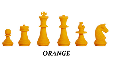 Set of Colored Eraser Chess Pieces w/ Board - 16 Pieces
