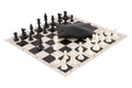 Basic Chess Set Combination - Single Weighted Regulation Pieces | Vinyl Chess Board | Basic Bag
