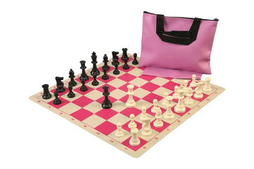Standard Chess Set Combination with Silicone Chess Board - Single Weighted Regulation Pieces | Silicone Chess Board | Standard Bag