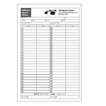 WSC Chess Score Pad