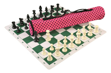 Quiver Chess Set Combination and Single Weighted Regulation Pieces | Thin Mousepad Chess Board | Quiver Bag