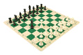 Regulation Tournament Chess Pieces and Silicone Chess Board Combo - Single Weighted
