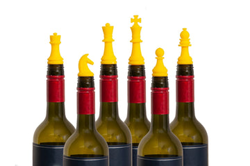 Set of Colored Wine Stopper Chess Pieces - 6 Pieces