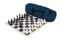 Deluxe Chess Set Combination - Solid Plastic Regulation Pieces | Vinyl Chess Board | Deluxe Bag