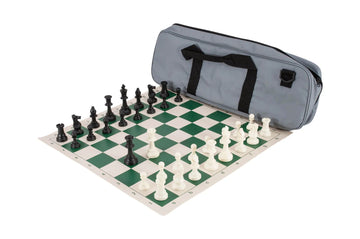 Deluxe Chess Set Combination and Single Weighted Regulation Pieces | Vinyl Chess Board | Deluxe Bag