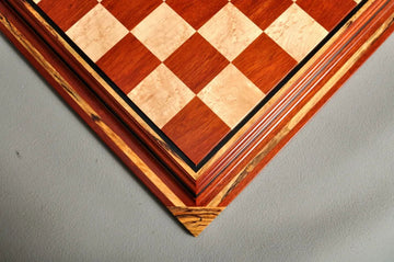 PRE-ORDER - Signature Contemporary Chess Board - BLOODWOOD  / BIRD'S EYE MAPLE - 2.5