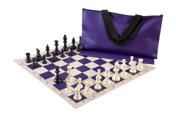 Superior Chess Set Combination - Triple Weighted Regulation Pieces | Vinyl Chess Board | Superior Bag