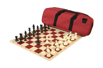 Deluxe Chess Set Combination and Single Weighted Regulation Pieces | Silicone Chess Board | Deluxe Bag