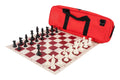 Deluxe Chess Set Combination and Triple Weighted Regulation Pieces | Vinyl Chess Board | Deluxe Bag