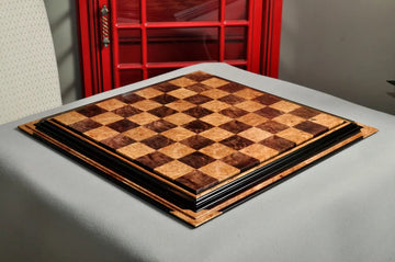 PRE-ORDER - Signature Contemporary Chess Board - WALNUT BURL  / MAPLE BURL - 2.5" Squares