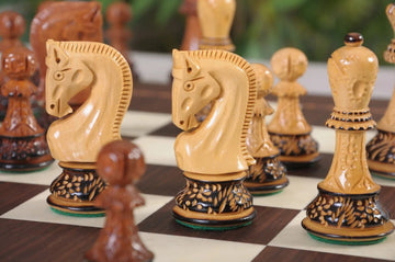 The Burnt Zagreb '59 Series Chess Pieces - 3.875