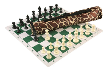 Quiver Chess Set Combination and Triple Weighted Regulation Pieces | Thin Mousepad Chess Board | Quiver Bag
