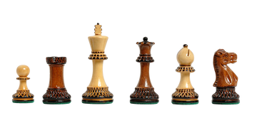 The Burnt Golden Rosewood Grandmaster Series Chess Pieces - 4.0" King