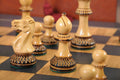 The Burnt Golden Rosewood Grandmaster Series Chess Set, Box, & Satin Board Combination