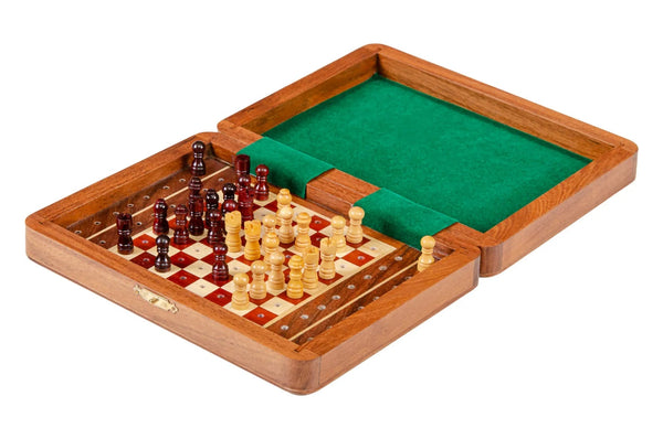 PEG WOODEN Travel Chess Set 8" x 6"