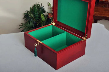 Large Red Burl Premium Chess Box