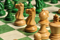The Grandmaster Chess Set, Box, & Board Combination - Green Gilded