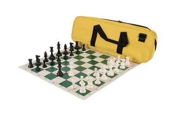Deluxe Chess Set Combination and Single Weighted Regulation Pieces | Vinyl Chess Board | Deluxe Bag