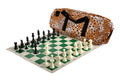 Deluxe Chess Set Combination and Triple Weighted Regulation Pieces | Vinyl Chess Board | Deluxe Bag