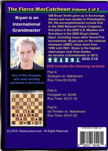 The Fierce McCutcheon - 2 DVDs - Chess Lecture - Volume 147