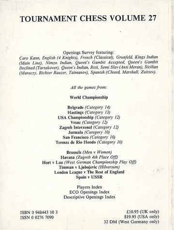 CLEARANCE - Tournament Chess - Volume 27