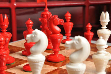 The Anglo-Dutch Reproduction Luxury Bone Chess Pieces - 4.5