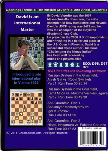 E-DVD Opening Trends 1 - The Russian Gruenfeld and Anti-Gruenfeld - Chess Lecture - Volume 105