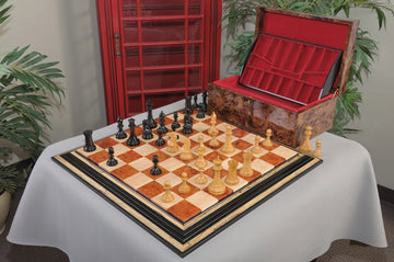 The Golden Collector Series Luxury Wood Chess Set, Box, & Board Combination