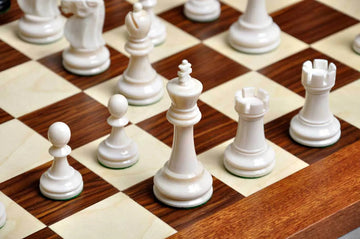 The Reykjavik II Series Bone Chess Pieces - 3.75