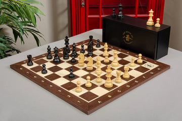 The Library Championship Series Chess Set, Box, & Board Combination