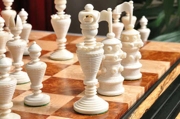 The Anglo-Dutch Reproduction Luxury Bone Chess Pieces - 4.5