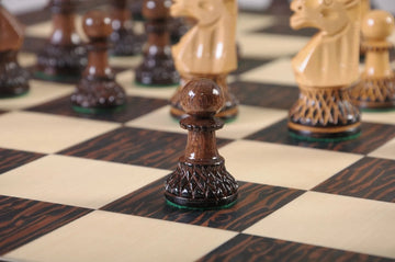 The Burnt Golden Rosewood Club Series Chess Pieces - 3.75