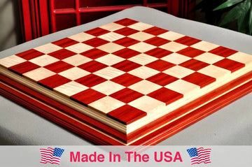 Signature Contemporary IV Luxury Chess board - PADAUK / CURLY MAPLE - 2.5