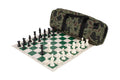 Deluxe Chess Set Combination and Triple Weighted Regulation Pieces | Vinyl Chess Board | Deluxe Bag