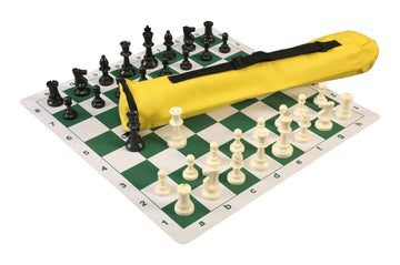 Quiver Chess Set Combination and Triple Weighted Regulation Pieces | Thin Mousepad Chess Board | Quiver Bag