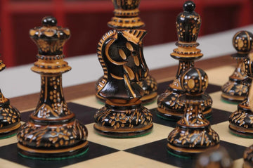 The Burnt Dubrovnik Series Chess Set, Box, & Board Combination