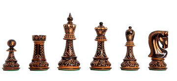 The Burnt Zagreb '59 Series Chess Pieces - 3.875